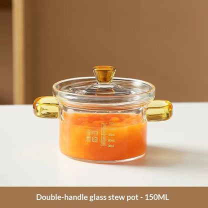 Household Borosilicate Glass Stew Pot With Measurement Scale