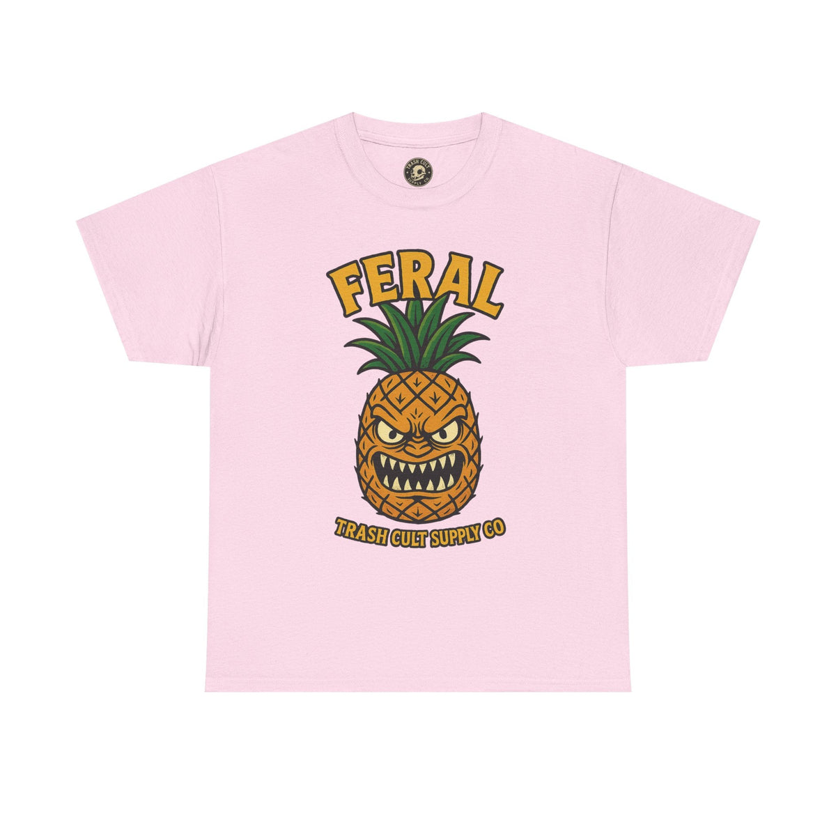 Feral Evil Pineapple Shirt – Aggressive Fruit Trashcore Tee – Gildan 5000 Unisex