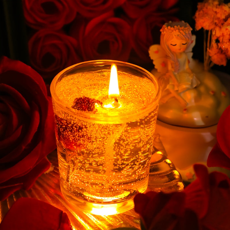 Rose Jelly Aromatherapy Soy Candle in Glass Jar