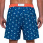 Mens Luxury Monogram Swim Trunks in Deep Ocean