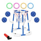 Summer Pool Basketball Hoop Toy Set With 4 Basketballs 4 Circles Pump Floating Swimming Pool Basketball Games Poolside Water Play Toy For 3-12Years Ol