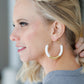 Beautiful White and Gold Clay Hoops