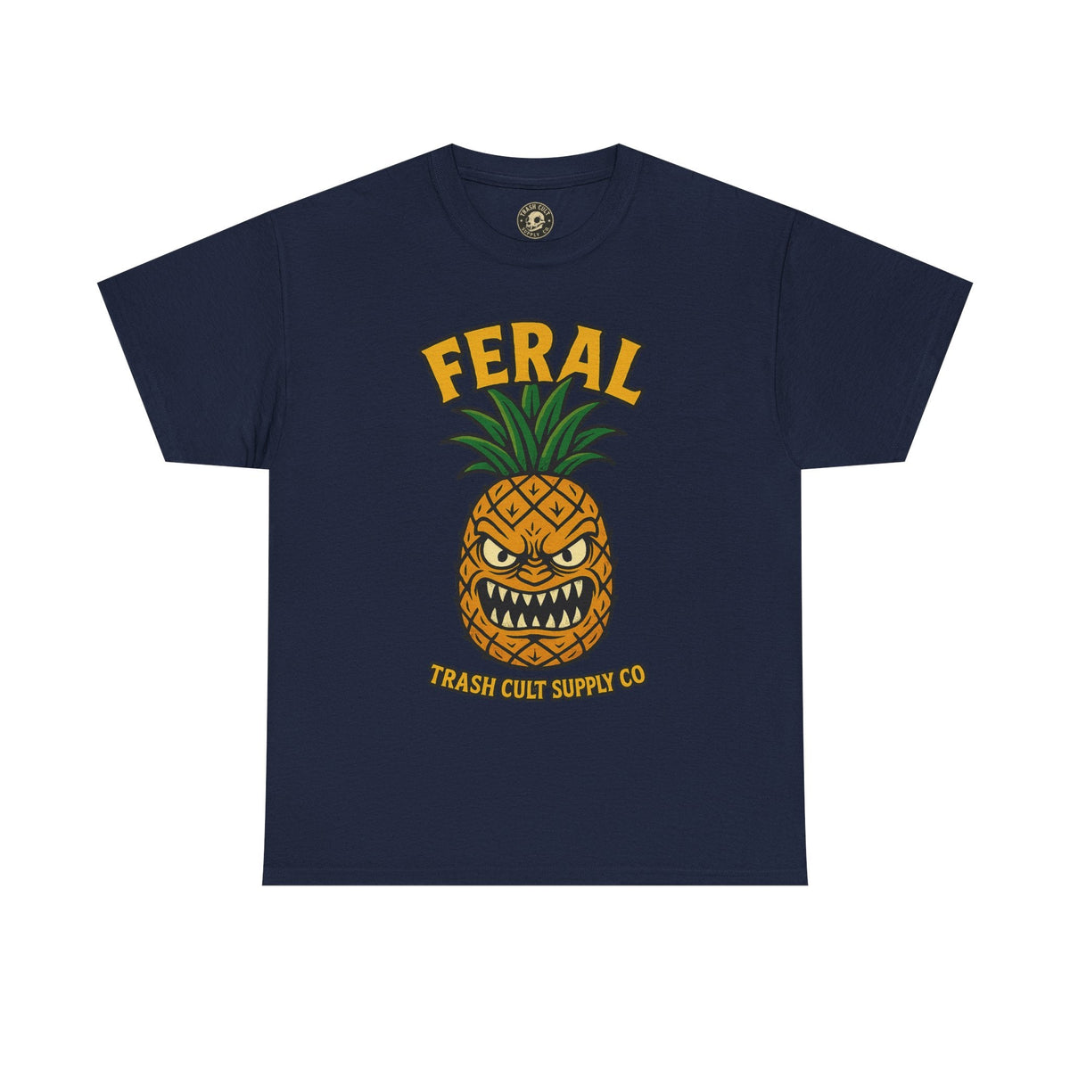 Feral Evil Pineapple Shirt – Aggressive Fruit Trashcore Tee – Gildan 5000 Unisex