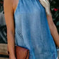 Halter Neck Denim Tank Top