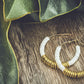 Beautiful White and Gold Clay Hoops