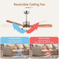 52 Inch Reversible Ceiling Fan with LED Light and Adjustable Temperature