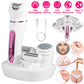 5 In 1 Electric Body Epilator Rechargeable Women\'s Grooming Kit Epilator Shaver Facial Brush Callus Remover 5-Point Massager with LED Light LED Displ