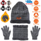 Winter Knitted Hat Scarf Gloves 3Pcs Winter Warm Beanie and Touch Screen Gloves Scarf Set Knit Beanie Skull Cap Neck Warmer Mittens for Men Women