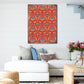 Red and Blue Floral Rustic Wooden Wall Art by G. DeBrekht - Floral Ornamental Decor - 95017B