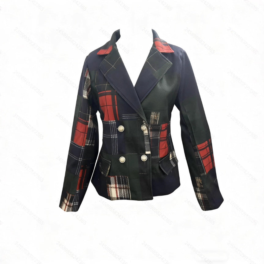 Ladies' Double-breasted Wool Suit Jacket