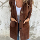 Single-breasted Polo Collar Pocket Mid-length Coat