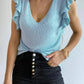 Cascading Ruffles Knit Tank Top