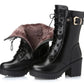 Women's Cotton-Lined Leather Martin Boots