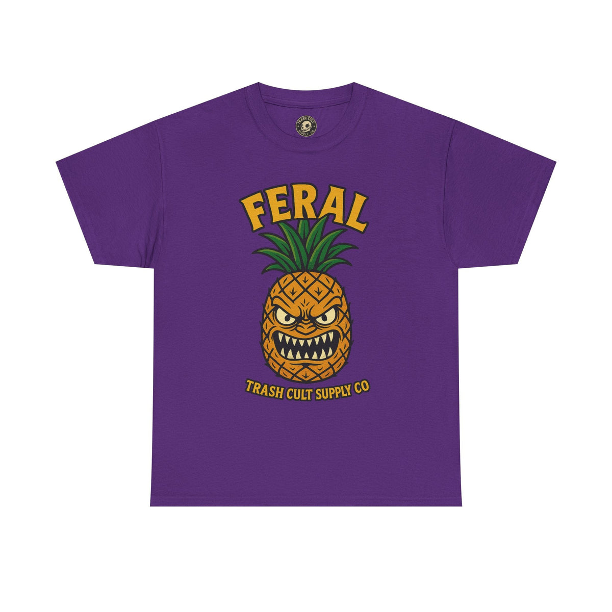 Feral Evil Pineapple Shirt – Aggressive Fruit Trashcore Tee – Gildan 5000 Unisex