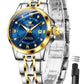 OLEVS Watch Women Two Tone Watches for Women with Date Dress Womens Watches for Small Wrists Luxury Easy Read Womens Watch Waterproof Blue/Black/Gold/Silver Dial Reloj para Mujer