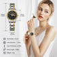 OLEVS Watch Women Two Tone Watches for Women with Date Dress Womens Watches for Small Wrists Luxury Easy Read Womens Watch Waterproof Blue/Black/Gold/Silver Dial Reloj para Mujer