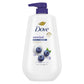 Dove Body Wash Unwind Blueberry & Moon Milk For 24hr Lotion-Soft Skin Moisturizing Skin Cleanser with No Sulfates No Parabens 30.6 oz