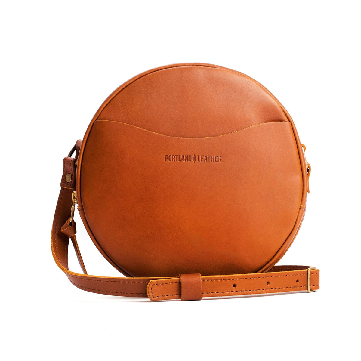 Portland Leather Goods Circle Crossbody Bag for Women – Handmade from the Finest Full-Grain Hides