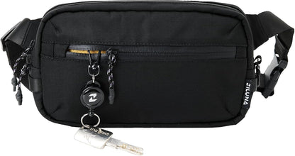 2L Sling Bag for Men & Women - Anti-Theft RFID Blocking Fanny Pack with Lockable Zippers, Water Resistant Lightweight Crossbody Bag for Travel Hiking Running Gym Walking Daily Use(Black)