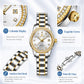 OLEVS Watch Women Two Tone Watches for Women with Date Dress Womens Watches for Small Wrists Luxury Easy Read Womens Watch Waterproof Blue/Black/Gold/Silver Dial Reloj para Mujer