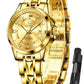 OLEVS Watch Women Two Tone Watches for Women with Date Dress Womens Watches for Small Wrists Luxury Easy Read Womens Watch Waterproof Blue/Black/Gold/Silver Dial Reloj para Mujer