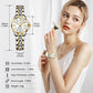 OLEVS Watch Women Two Tone Watches for Women with Date Dress Womens Watches for Small Wrists Luxury Easy Read Womens Watch Waterproof Blue/Black/Gold/Silver Dial Reloj para Mujer