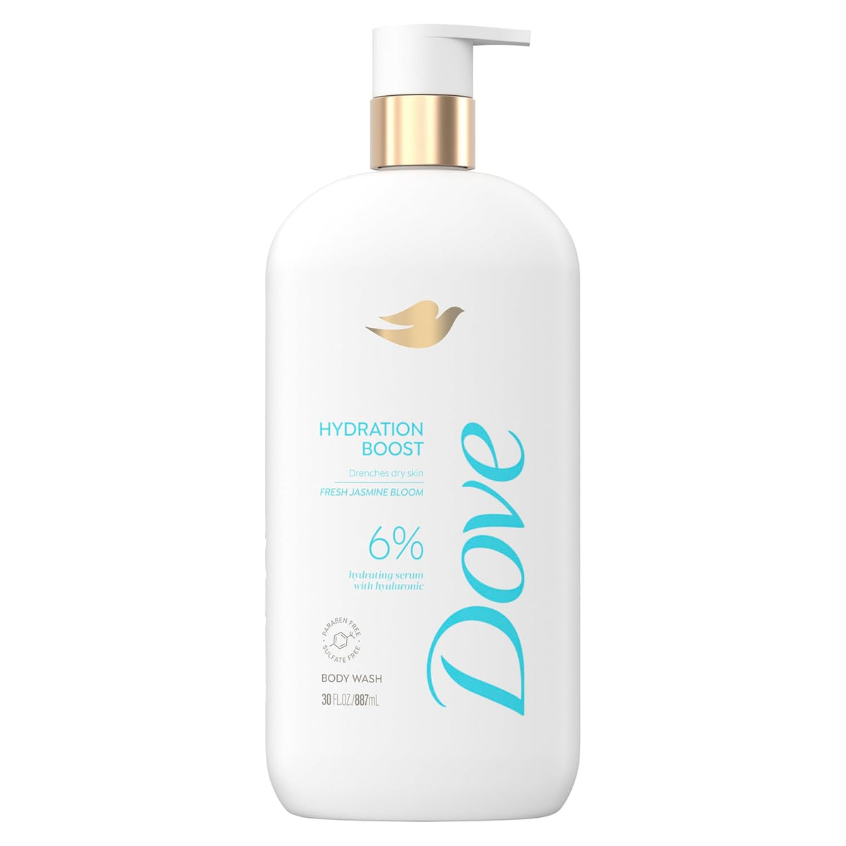 Dove Body Wash Hydration Boost Actively drenches dry skin 6% hydration serum with hyaluronic 30 Fl Oz