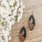 Beautiful Oval Wood and Black Earrings
