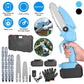 Electric Mini Chainsaw Portable Handheld Cordless Small Chain Saw Battery Powered with 2Pcs 2200mAh Rechargeable Batteries 4in/6in Chains for Pruning