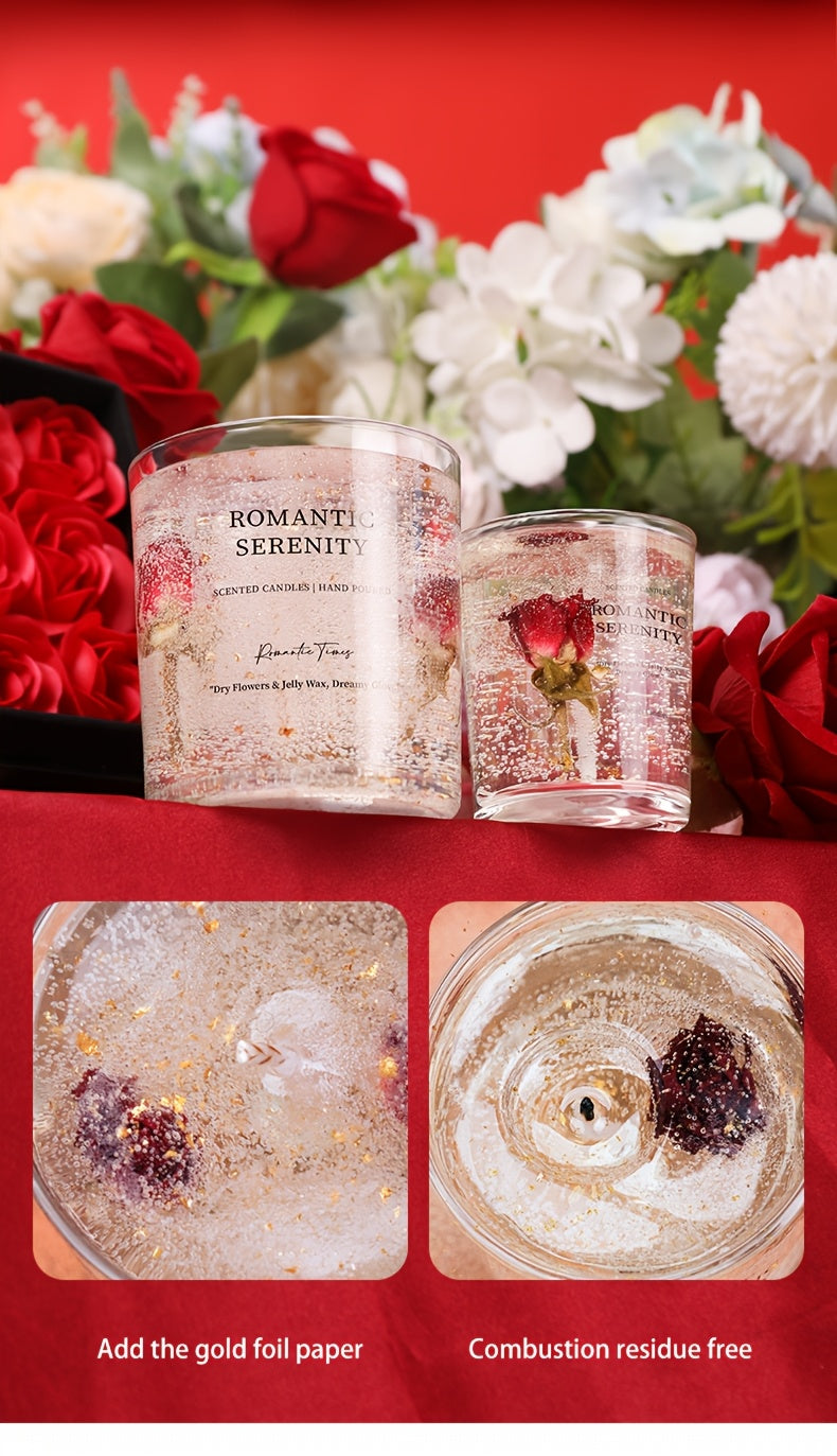 Rose Jelly Aromatherapy Soy Candle in Glass Jar