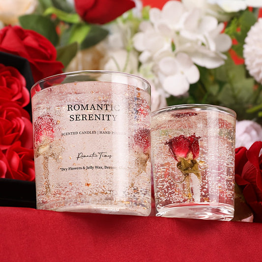 Rose Jelly Aromatherapy Soy Candle in Glass Jar