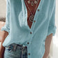 Loose V-Neck Long Sleeve Top