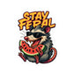 Stay Feral Possum Watermelon Sticker – Funny Summer Kiss Cut Sticker