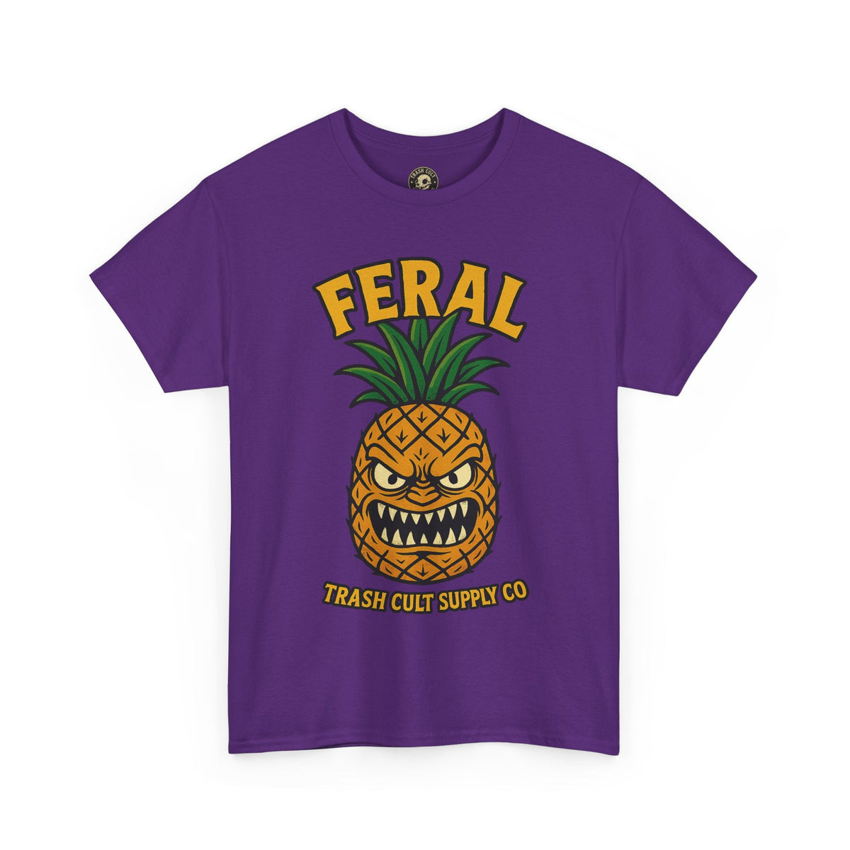 Feral Evil Pineapple Shirt – Aggressive Fruit Trashcore Tee – Gildan 5000 Unisex