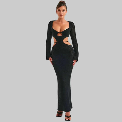 Ladies Long Sleeve Hollow Dress