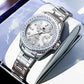 Women's Sunray Dial Crystal-Bezel Quartz Watch