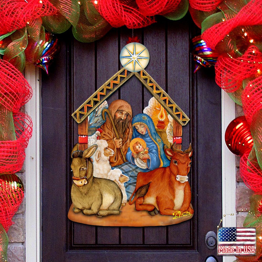 Nativity Christmas Nativity Door Decor by G. DeBrekht - Nativity Holiday Decor - 8114030H