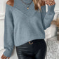 Women’s Elegant Off-Shoulder Turtleneck Sweater — Long Sleeve Knit Top