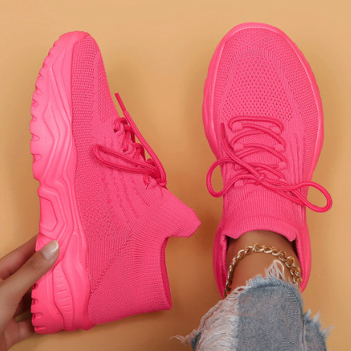 Plus Size Sports Women's Shoes Breathable Flying Woven Lazy Shoes