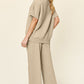 Textured Knit Short Sleeve Top and Pants Set