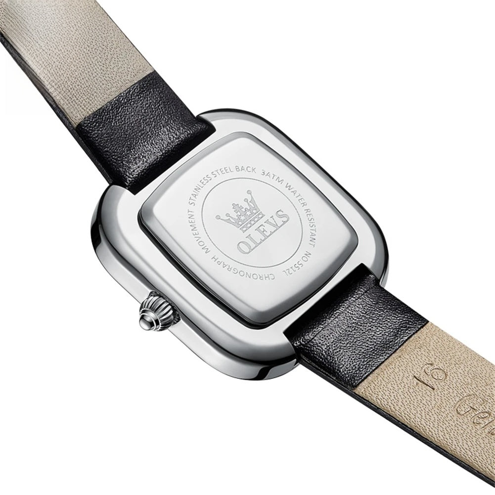 Women's Square Crystal Bezel Leather Watch