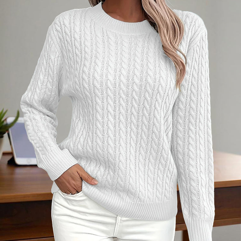 Women’s Textured Crew‑Neck Pullover Top