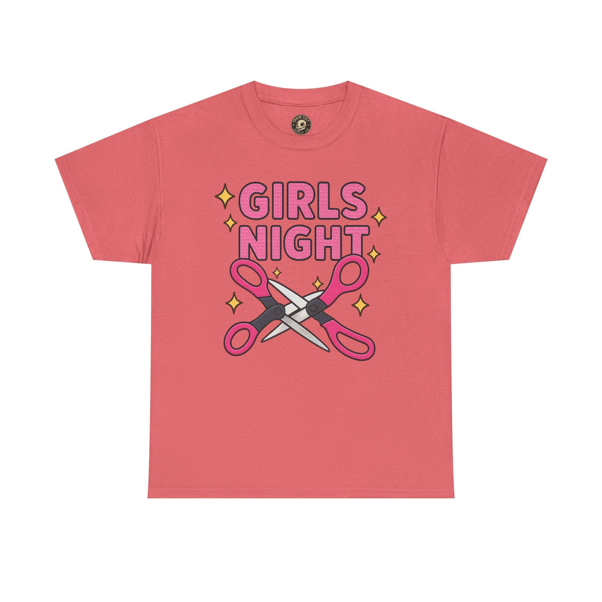 Funny Girls Night Shirt – Lesbian Humor Tee – Pink Scissors Graphic on Gildan 5000