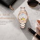 Vetra Women Watches Automatic Luxury Diamond Dress Ladies Watch Fashion Waterproof Ceramic Strap Rose Gold Self Winding Female Wrist Watch