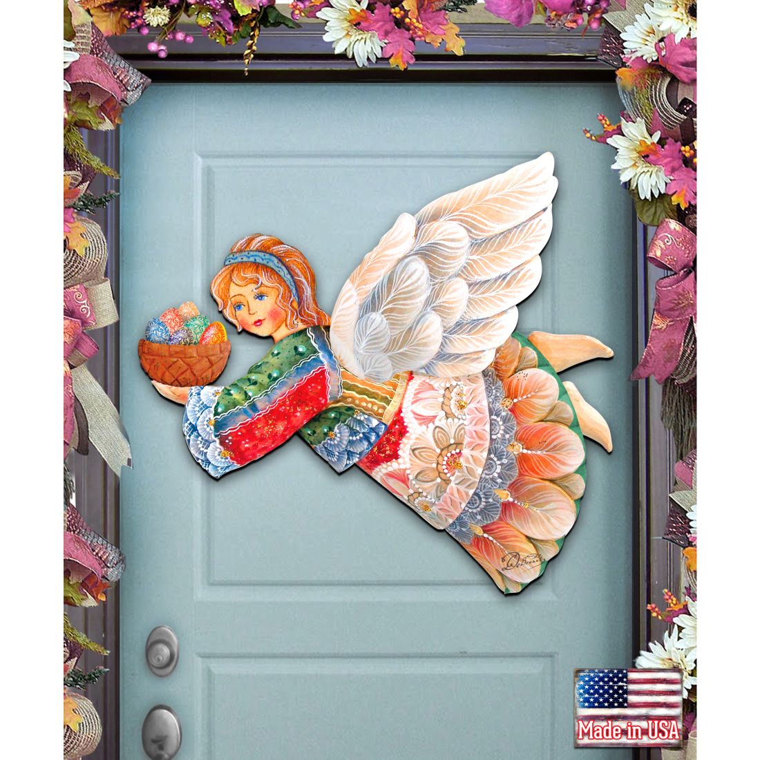 Flying Easter Angel Easter Door Decor by G. DeBrekht - Easter Spring Decor - 8154154H