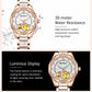 Vetra Women Watches Automatic Luxury Diamond Dress Ladies Watch Fashion Waterproof Ceramic Strap Rose Gold Self Winding Female Wrist Watch