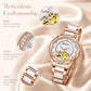 Vetra Women Watches Automatic Luxury Diamond Dress Ladies Watch Fashion Waterproof Ceramic Strap Rose Gold Self Winding Female Wrist Watch