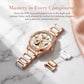 Vetra Women Watches Automatic Luxury Diamond Dress Ladies Watch Fashion Waterproof Ceramic Strap Rose Gold Self Winding Female Wrist Watch