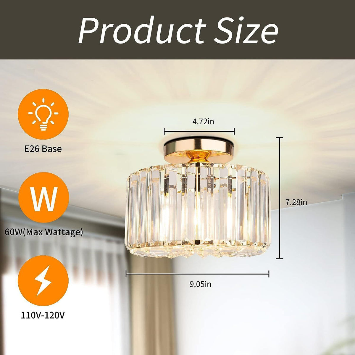 Milky White Ceiling Bedroom Lighting Crystal Lamp