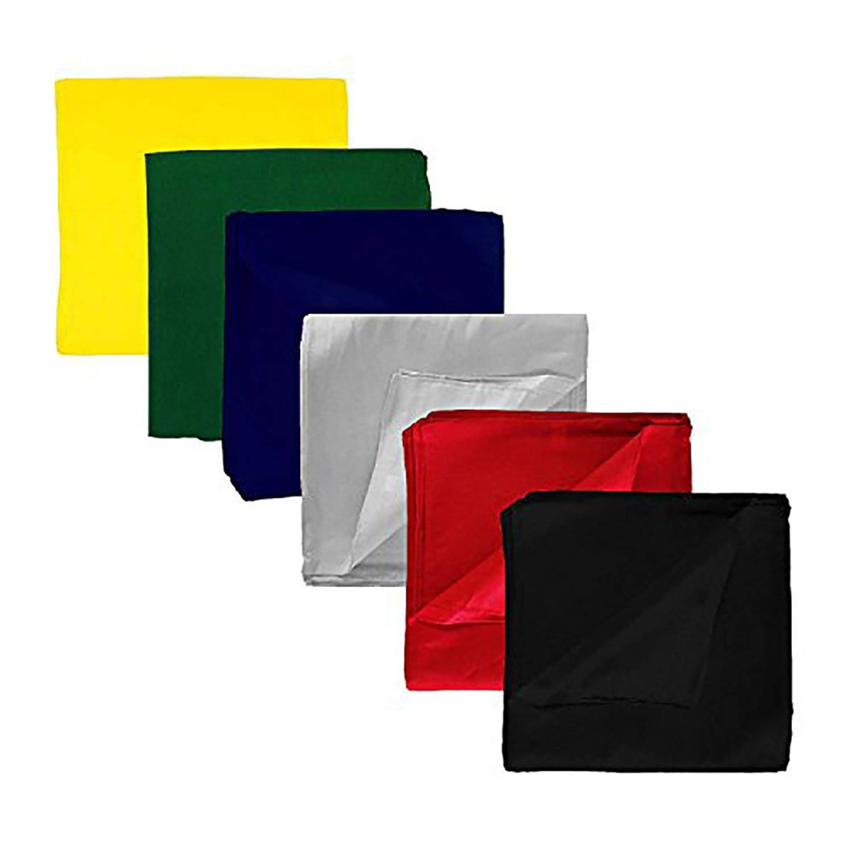 48 Pack Solid Extra Large Sewn Edges Polyester Bandanas - 27 x 27 Inch - Bulk Lot